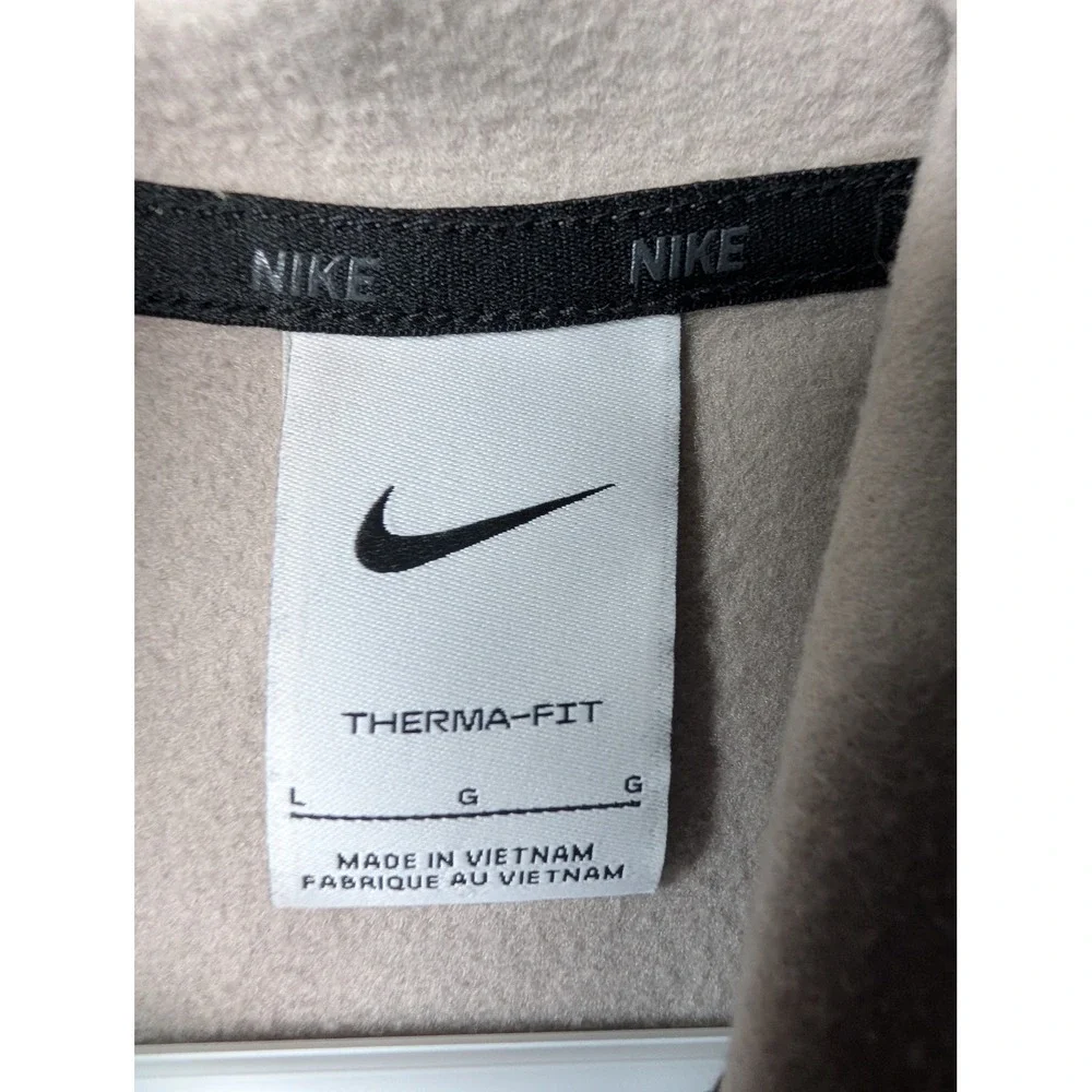 Nike Mens Therma-FIT Full Zip Hoodie Grey Red Graphic DD1974-289 Size L